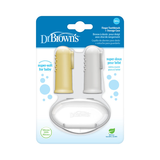 Dr. Brown's Silicone Finger Toothbrush and Storage Case, 2-Pack