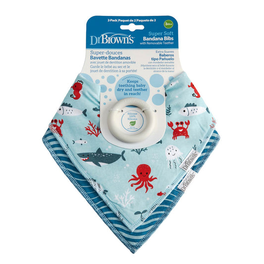 Dr. Brown's™ Bandana Bibs with Removable Teether