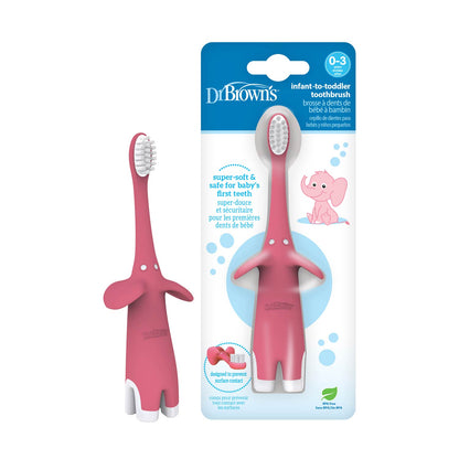 Dr. Brown's Infant-to-Toddler Toothbrush, Elephant, 1-Pack