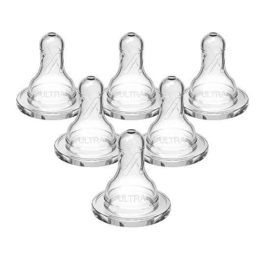 Dr. Brown's Natural Flow Narrow Baby Bottle Silicone Nipple, Ultra Preemie, 6-Pack