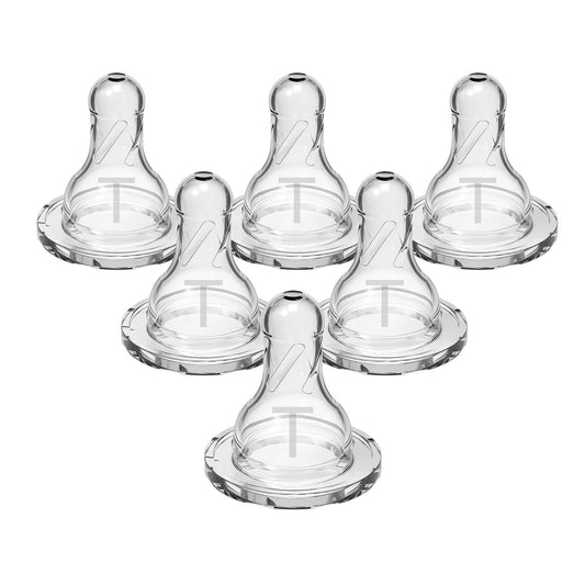 Dr. Brown's Natural Flow Narrow Baby Bottle Silicone Nipple, Level T, 6-Pack
