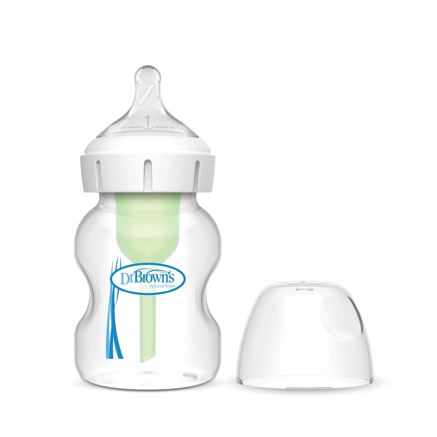 Dr. Brown's Natural Flow Anti-Colic Options+ Wide-Neck Baby Bottle, with Level 1 Slow Flow Nipple
