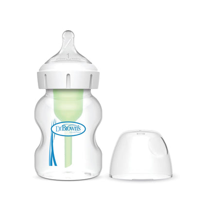 Dr. Brown's Natural Flow Anti-Colic Options+ Wide-Neck Baby Bottle, with Level 1 Slow Flow Nipple