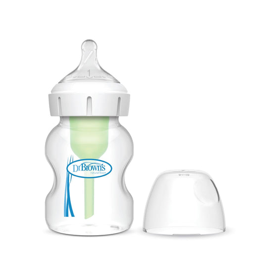 Dr. Brown's Natural Flow Anti-Colic Options+ Wide-Neck Baby Bottle, with Level 1 Slow Flow Nipple