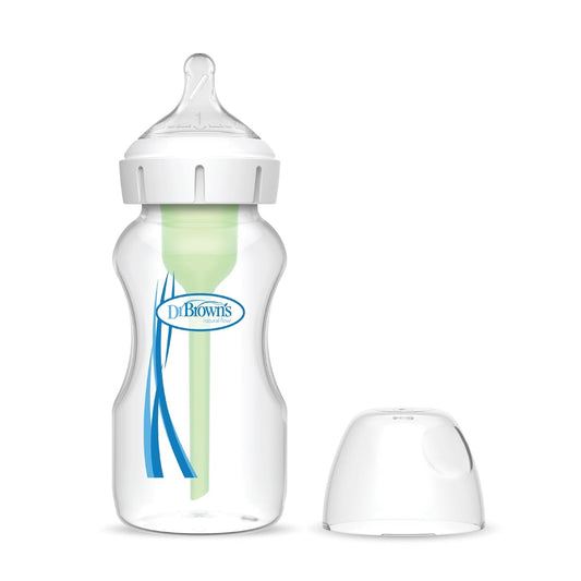 Dr. Brown's Natural Flow Anti-Colic Options+ Wide-Neck Baby Bottle, with Level 1 Slow Flow Nipple