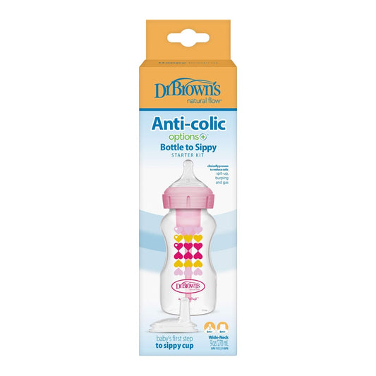 Dr. Brown's Natural Flow Anti-Colic Options+ Wide-Neck Sippy Bottle Starter Kit