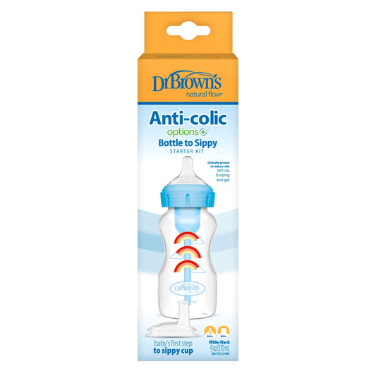 Dr. Brown's Natural Flow Anti-Colic Options+ Wide-Neck Sippy Bottle Starter Kit