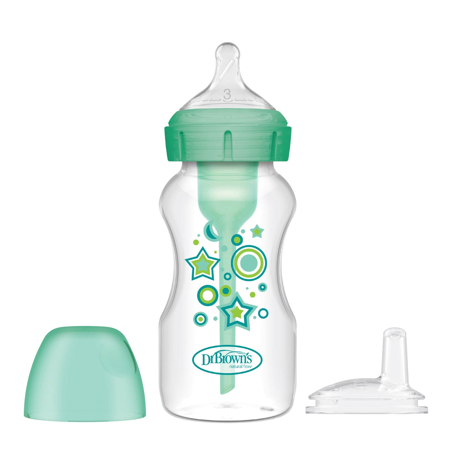 Dr. Brown's Natural Flow Anti-Colic Options+ Wide-Neck Sippy Bottle Starter Kit