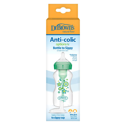 Dr. Brown's Natural Flow Anti-Colic Options+ Wide-Neck Sippy Bottle Starter Kit