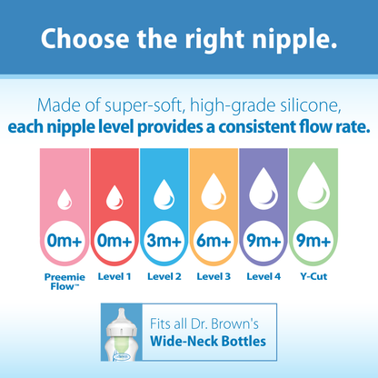 Dr. Brown's Natural Flow Wide-Neck Baby Bottle Silicone Nipple