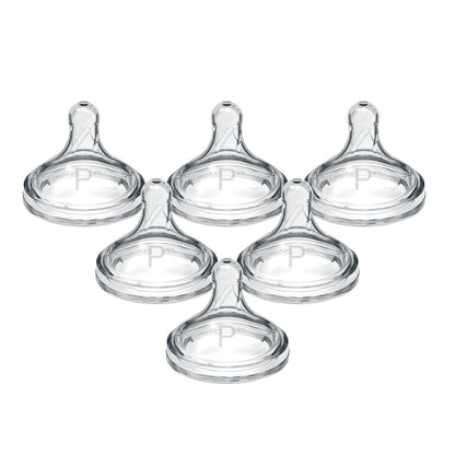 Dr. Brown's Natural Flow Wide-Neck Baby Bottle Silicone Nipple, Level Preemie, 6-Pack