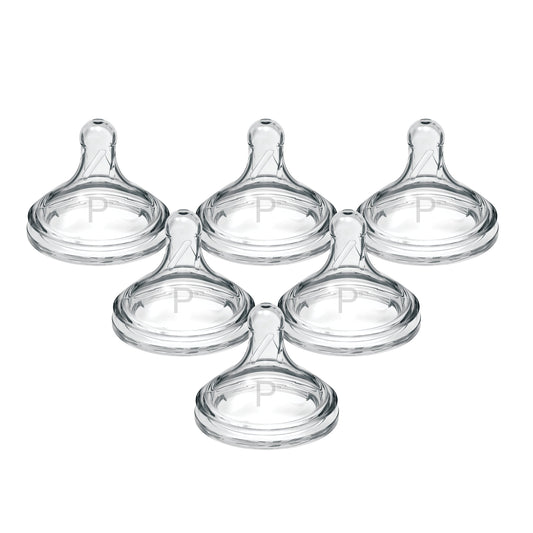 Dr. Brown's Natural Flow Wide-Neck Baby Bottle Silicone Nipple, Level Preemie, 6-Pack