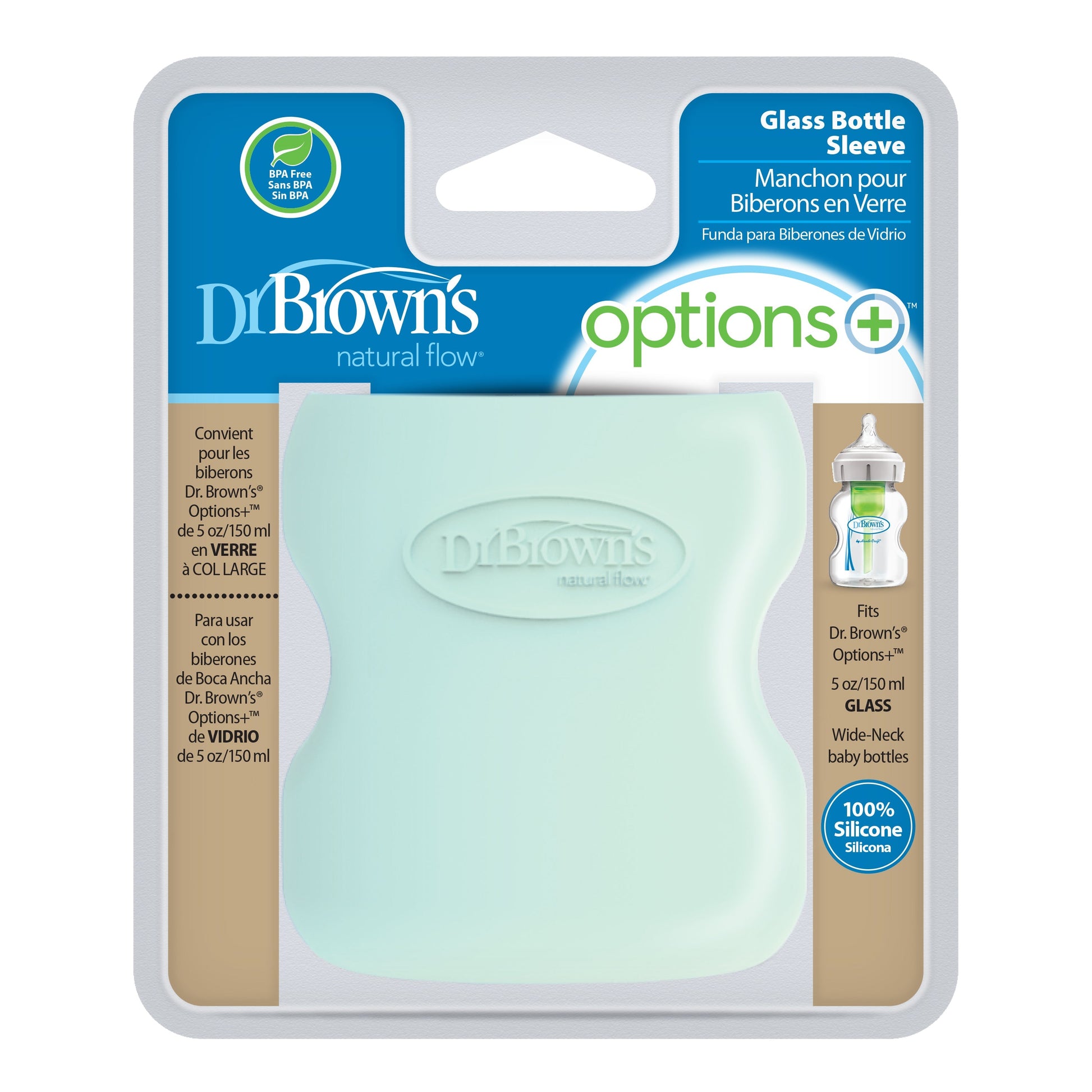 Dr. Brown's Natural Flow® Options+™ Wide-Neck Glass Bottle Silicone Sleeves