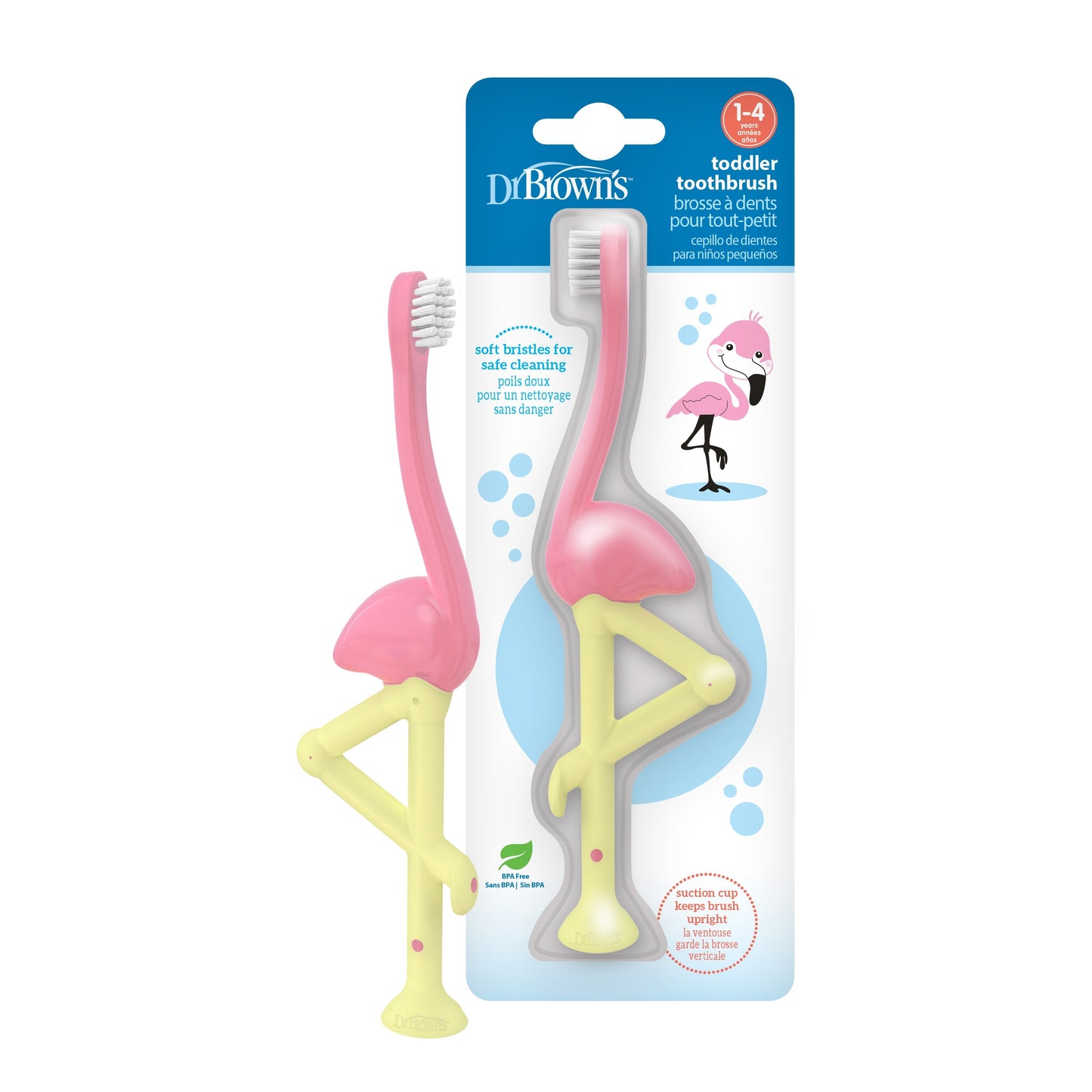 Dr. Brown's Toddler Toothbrush, Flamingo, 1-Pack