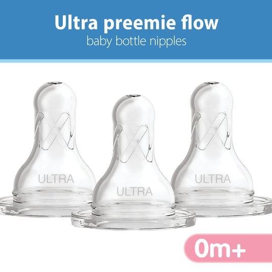 Dr. Brown's Natural Flow Narrow Baby Bottle Silicone Nipple, Ultra Preemie, 6-Pack