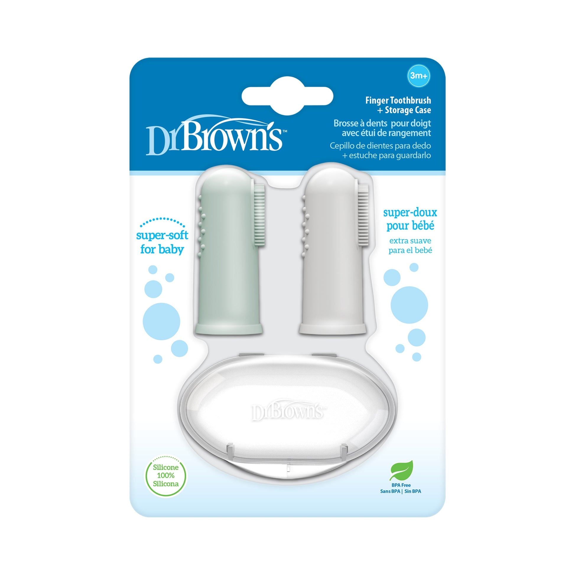 Dr. Brown's Silicone Finger Toothbrush and Storage Case, 2-Pack