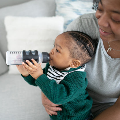 Dr. Brown's Milestones Narrow Sippy Spout Bottle with Silicone Handles, 8 oz/250 mL