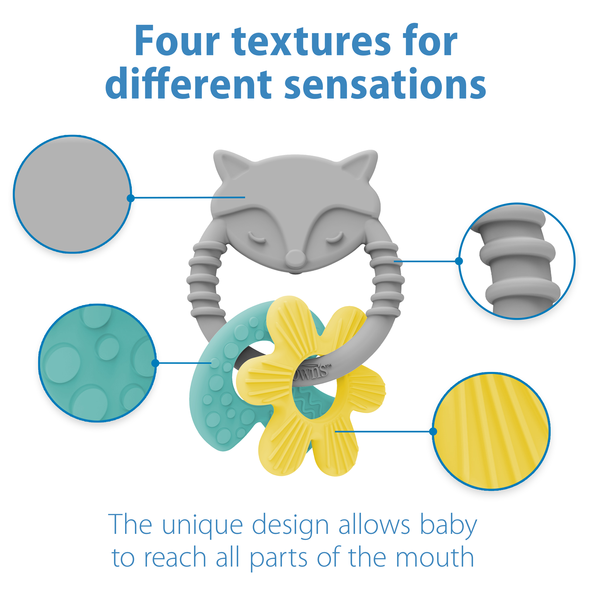 Dr. Brown’s® Learning Loop Silicone Ring Teether, Fox