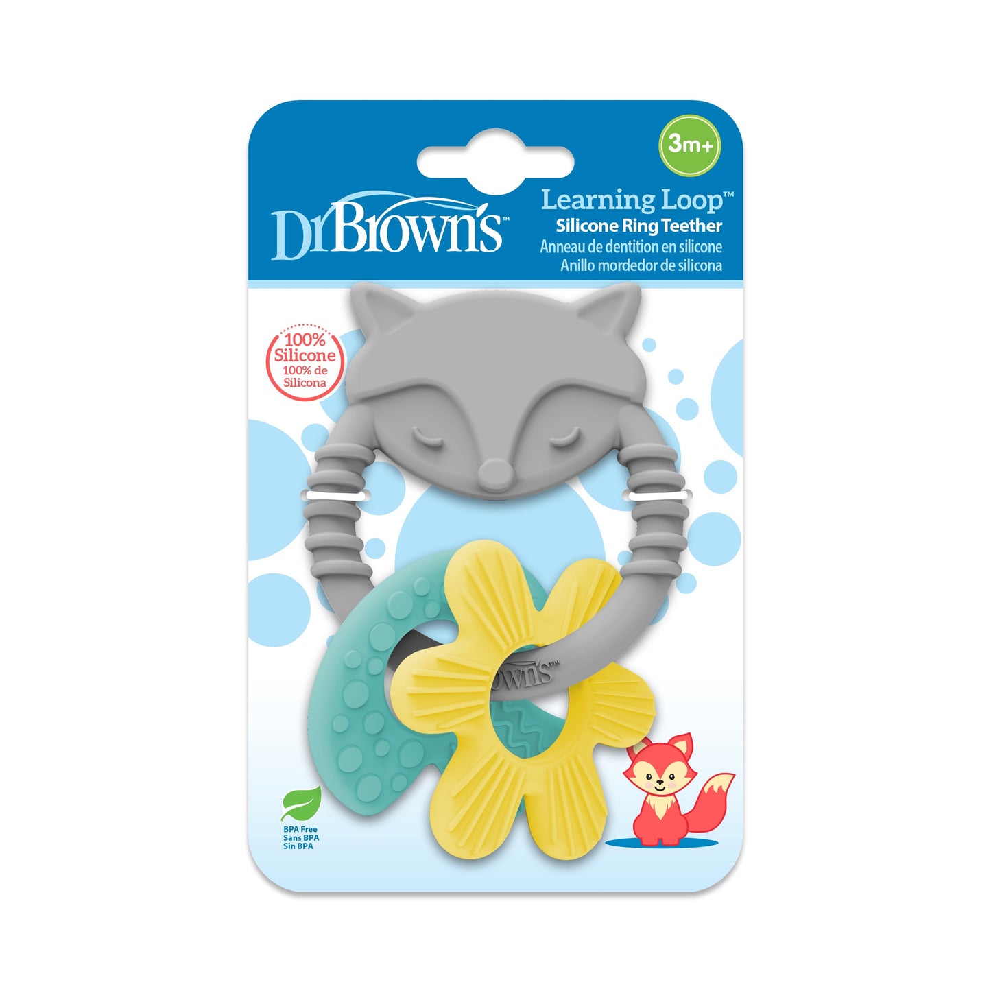 Dr. Brown’s® Learning Loop Silicone Ring Teether, Fox