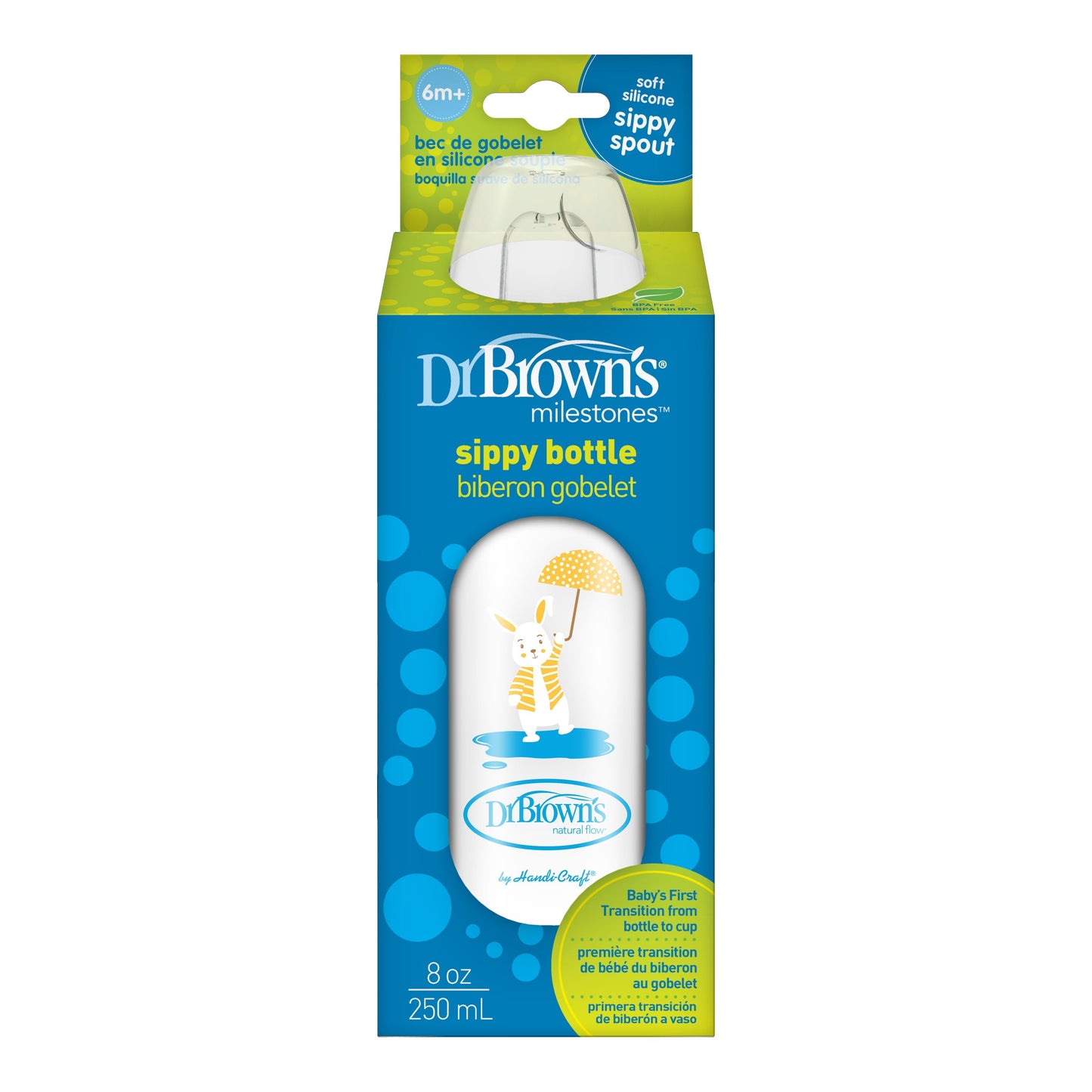 Dr. Brown's® Milestones™ Narrow Sippy Bottle, 8oz/250mL, 6m+