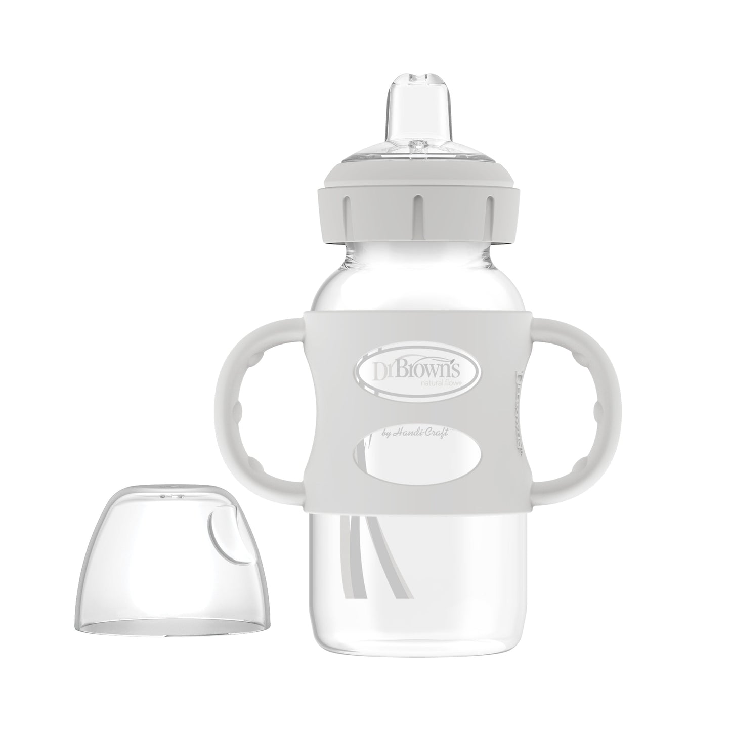 Dr. Brown's Milestones Wide-Neck Sippy Spout Bottle with Silicone Handles, 9 oz/270 mL