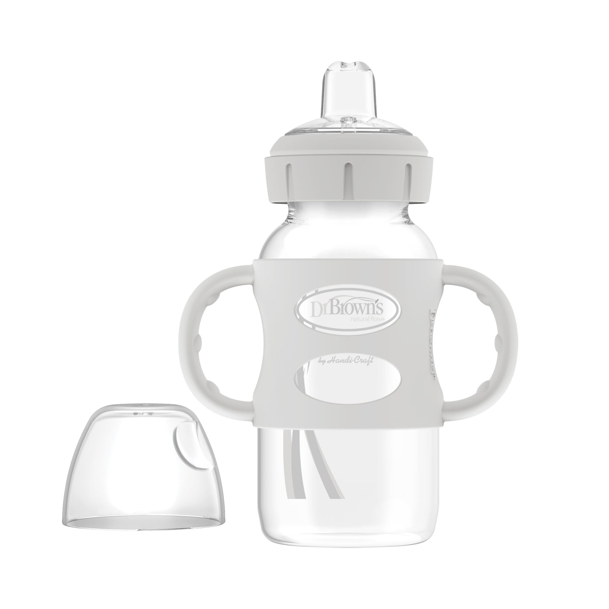 Dr. Brown's Milestones Wide-Neck Sippy Spout Bottle with Silicone Handles, 9 oz/270 mL