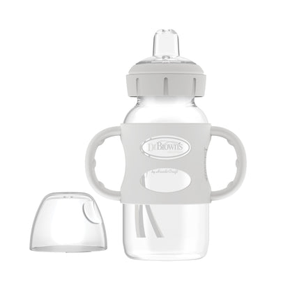 Dr. Brown's Milestones Wide-Neck Sippy Spout Bottle with Silicone Handles, 9 oz/270 mL
