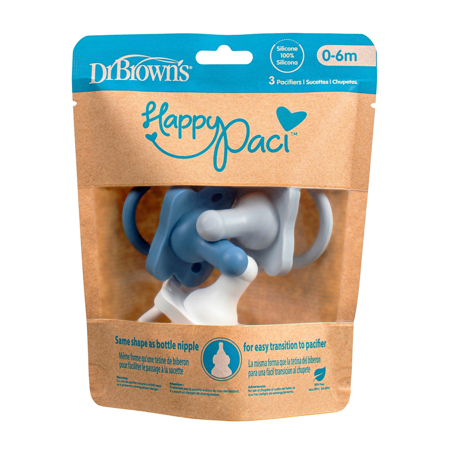 Dr. Brown’s® HappyPaci™ 100% Silicone One-Piece Pacifier