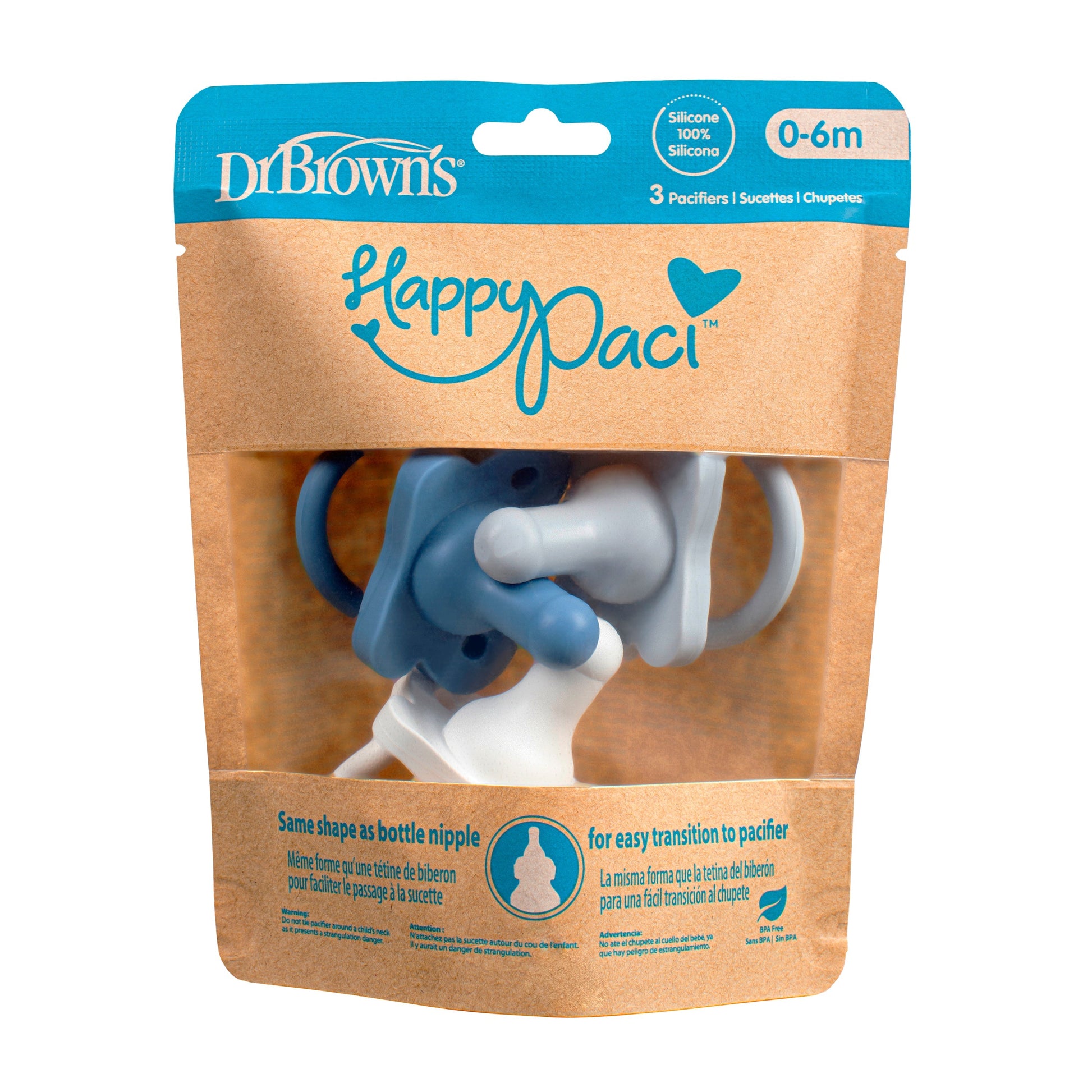 Dr. Brown’s® HappyPaci™ 100% Silicone One-Piece Pacifier