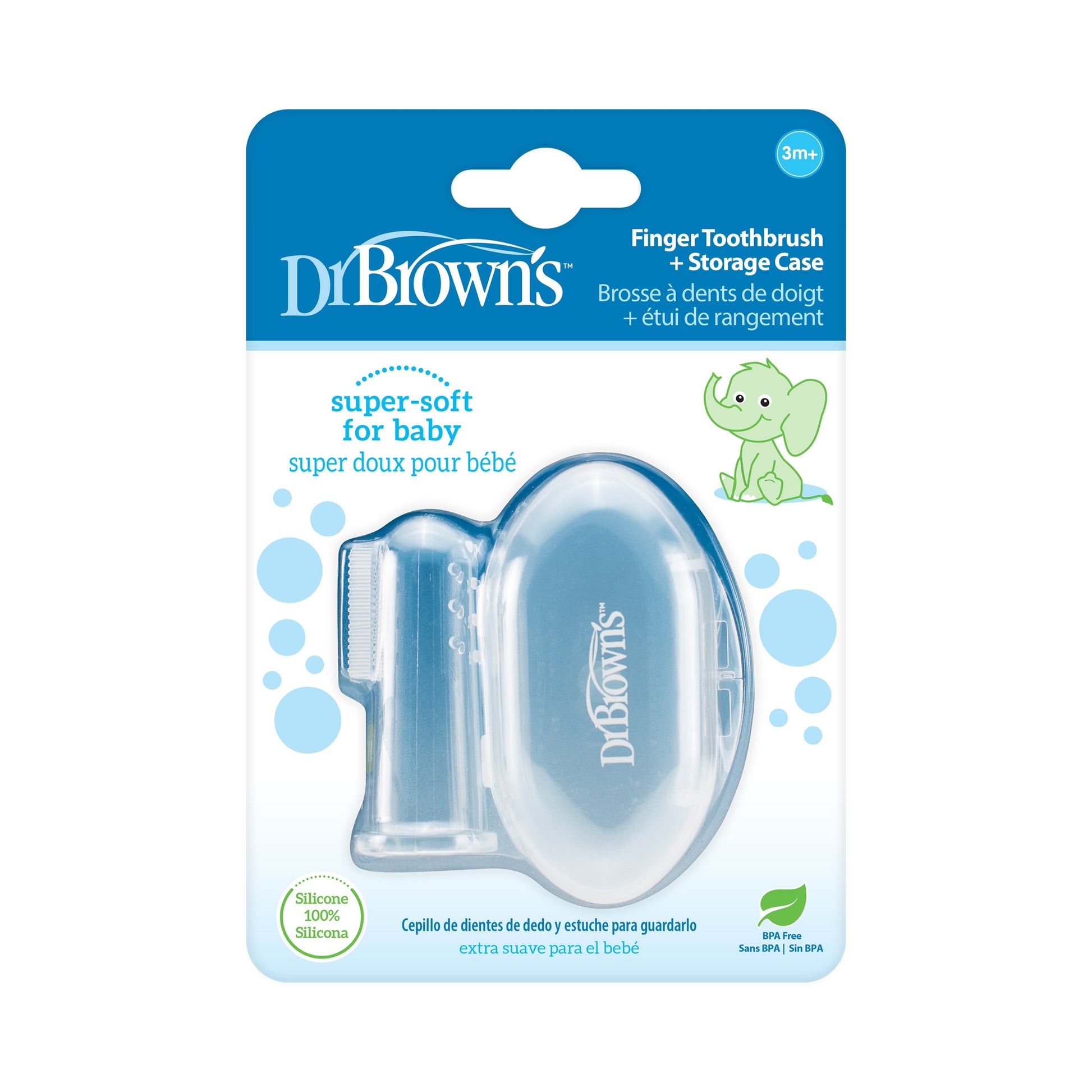 Dr. Brown's Silicone Finger Toothbrush and Storage Case, 1-Pack