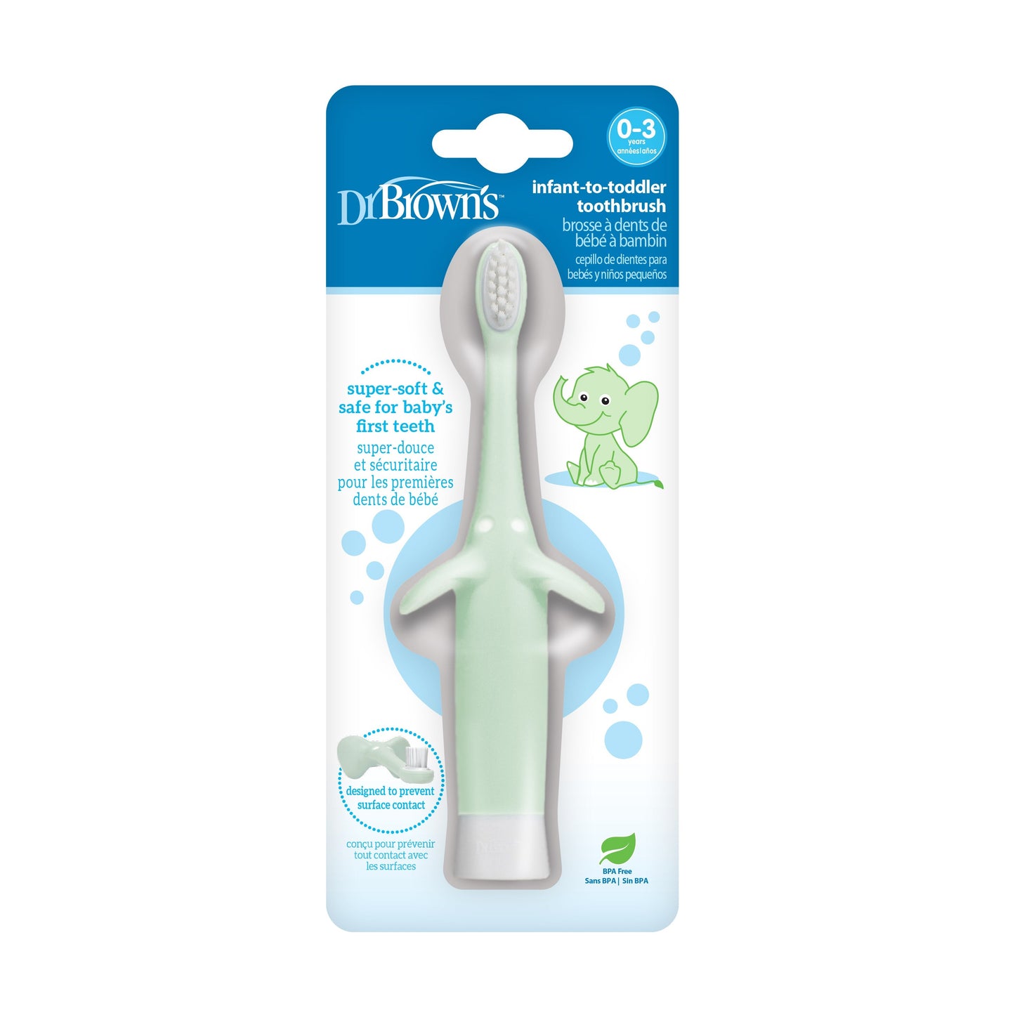 Dr. Brown's Infant-to-Toddler Toothbrush, Elephant, 1-Pack