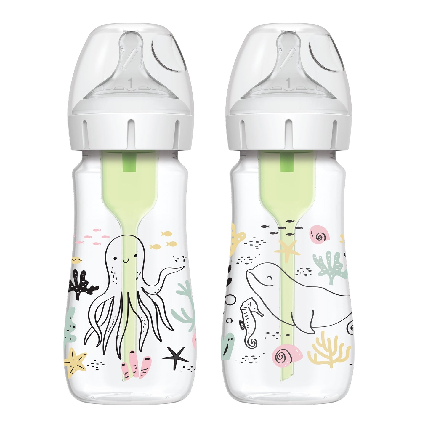 Dr. Brown’s Natural Flow Anti-Colic Options+ Wide-Neck Baby Bottle, 9oz/270mL, 2-Pack