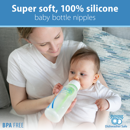 Dr. Brown's Natural Flow Narrow Baby Bottle Silicone Nipple, Level 2, 2-Pack