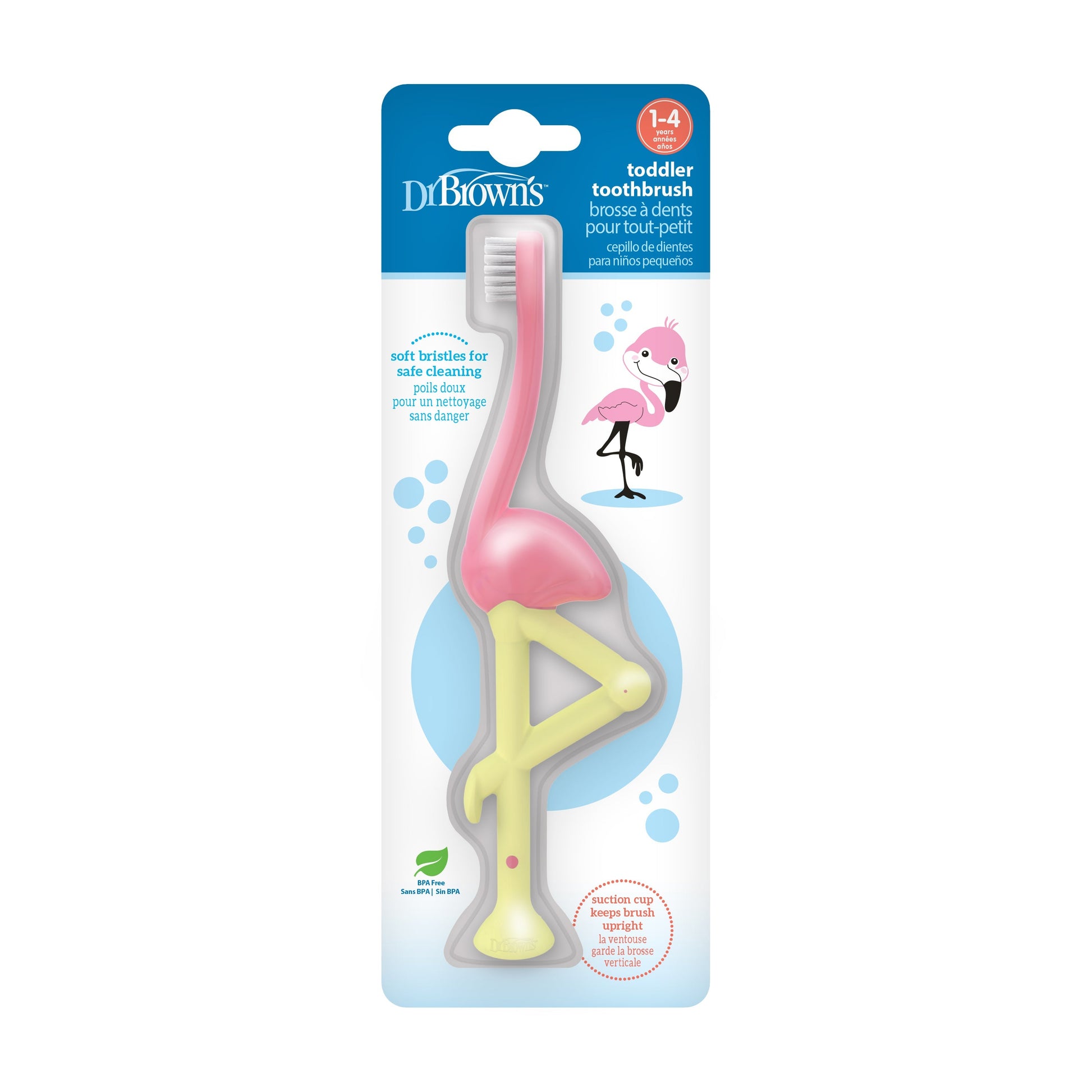 Dr. Brown's Toddler Toothbrush, Flamingo, 1-Pack