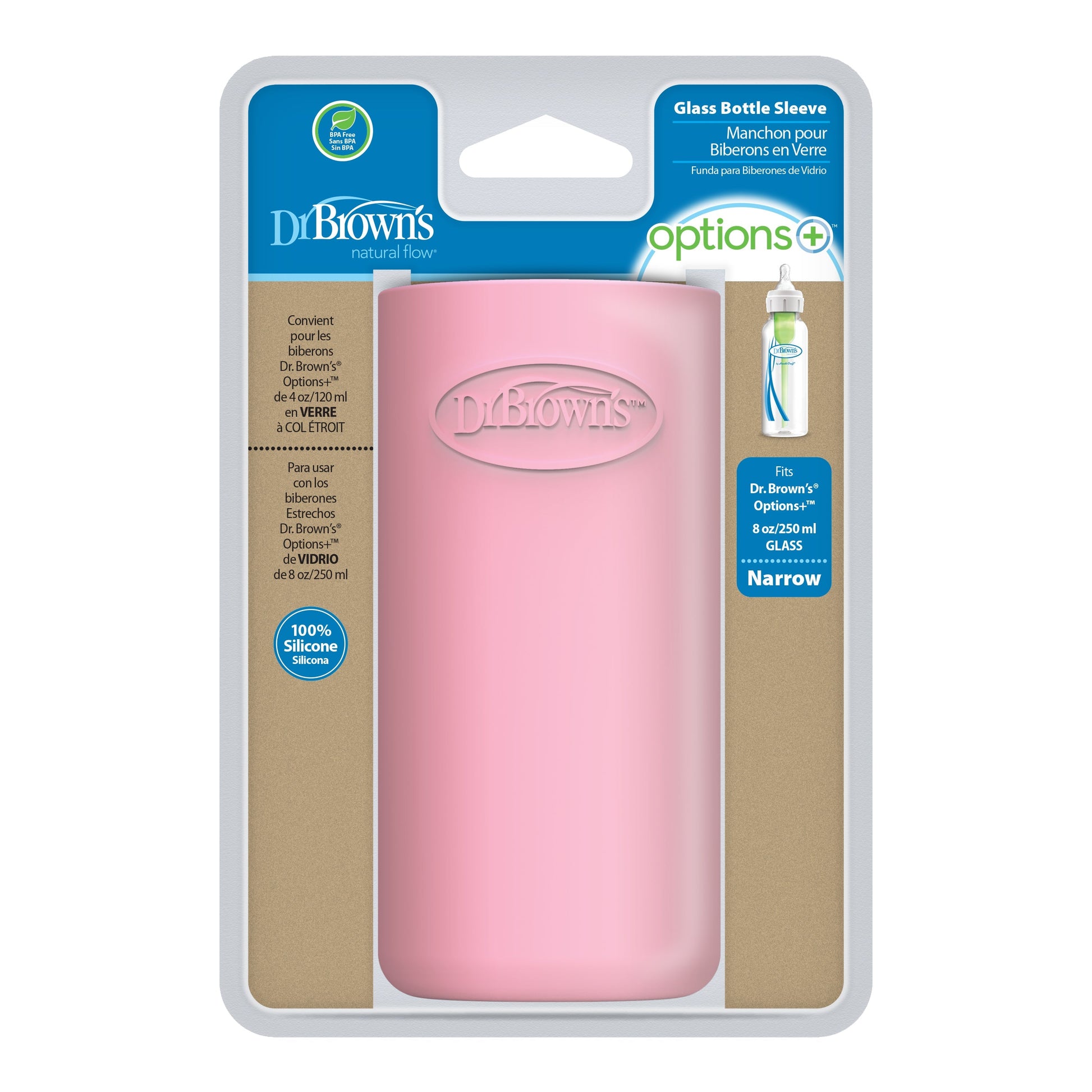 Dr. Brown’s Natural Flow® Options+™ Narrow Glass Bottle Silicone Sleeves